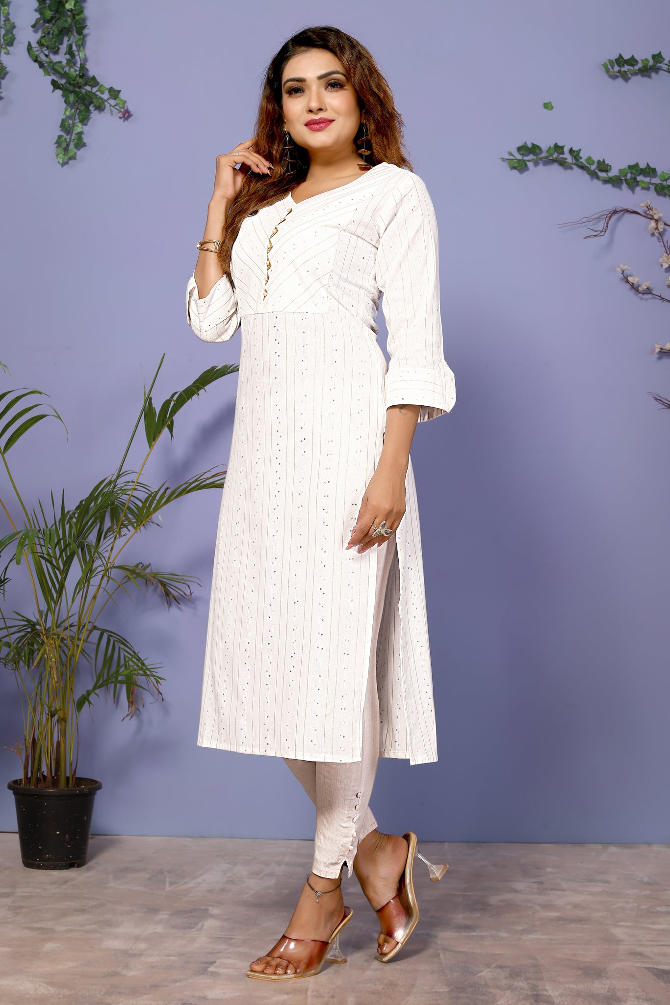 Classic Sequin White Kurti For Effortless Style
